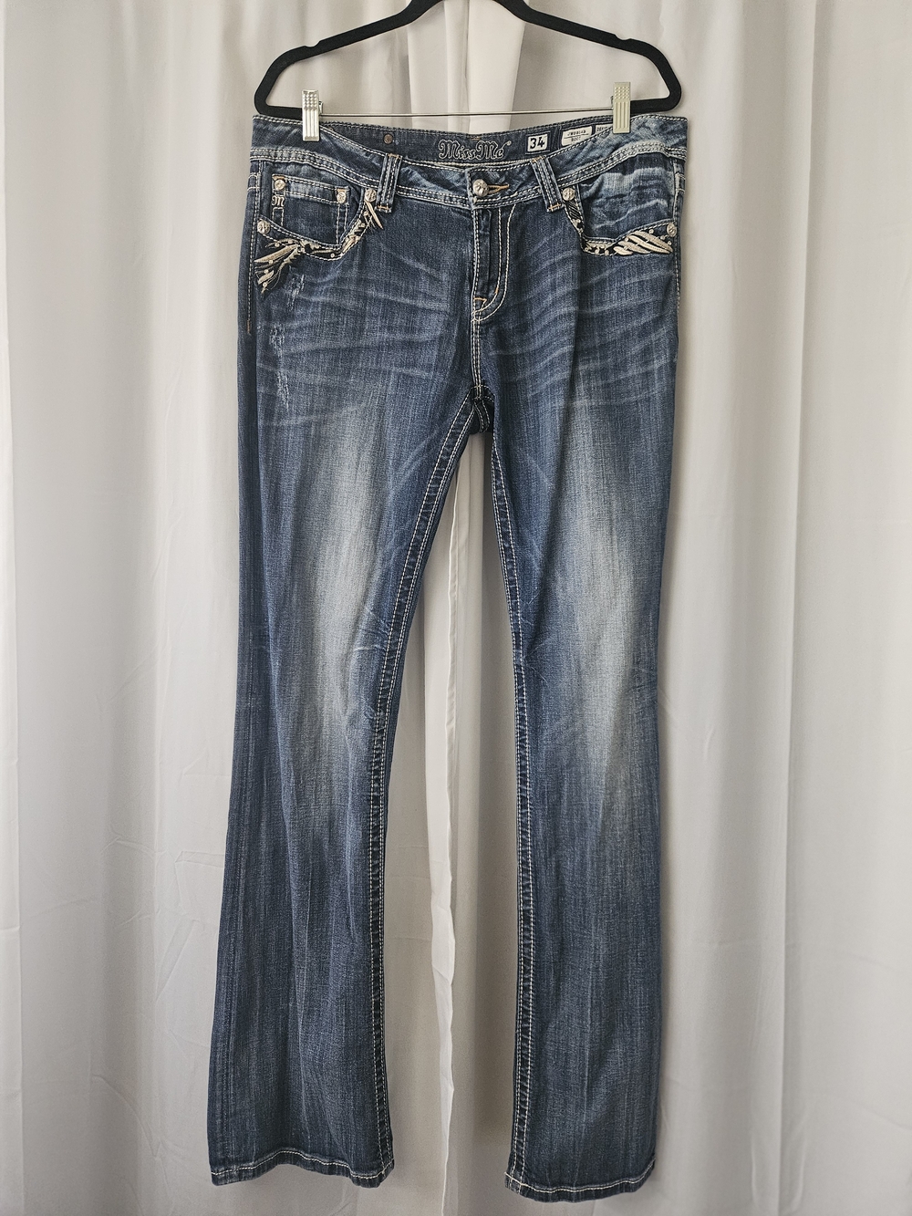 Miss Me Women’s Horseshoe Design Flare Jeans Size 34